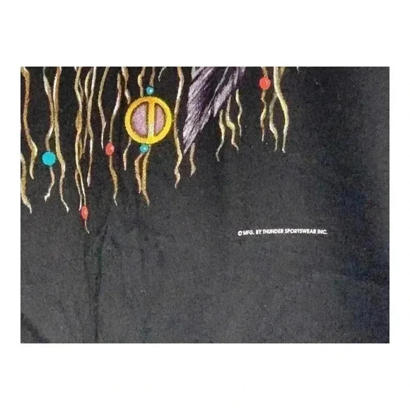 Vintage Thunder Sportswear T Shirt Bald Eagle Dream Catcher Mens Size Medium 90s - Picture 13 of 16